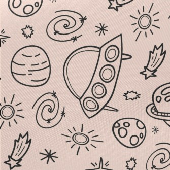 Asteroids And Flying Saucers Midweight Cotton Poplin