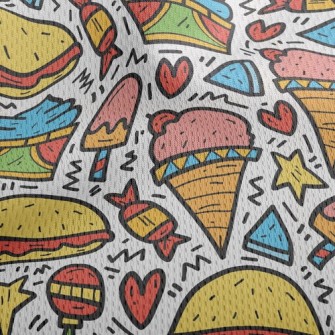 Cartoon Colorful Ice Cream Athletic Mesh Flat Back