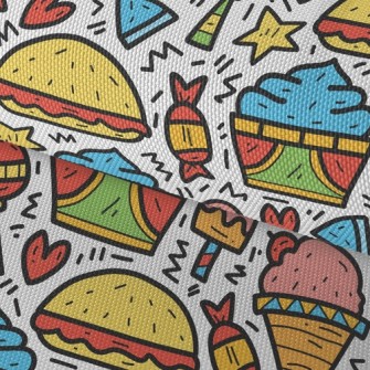 Cartoon Colorful Ice Cream Waterproof Oxford