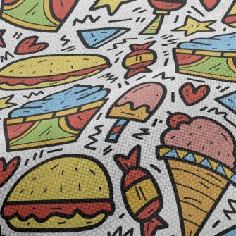 Cartoon Colorful Ice Cream Performance Linen