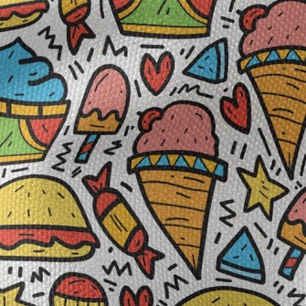 Cartoon Colorful Ice Cream Waterproof Canvas