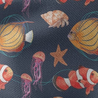 Clown Fish Hermit Crab Jellyfi Waterproof Canvas