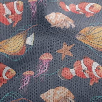 Clown Fish Hermit Crab Jellyfi Athletic Mesh Flat Back