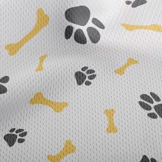 Cute Dog Paw Dog Bone Athletic Mesh Flat Back
