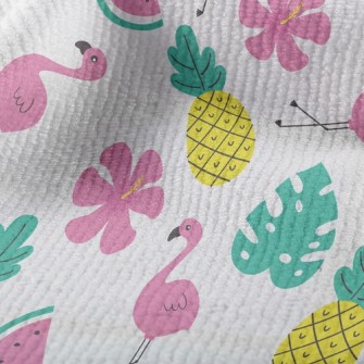 Tropical Fruits And Flamingos Terry