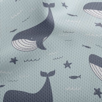 Huge Gentle Whale Athletic Mesh Flat Back