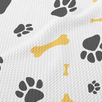 Cute Dog Paw Dog Bone Birdseye Piqué