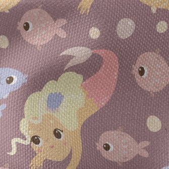 Blonde Mermaid Princess Waterproof Canvas