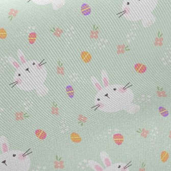 Playful White Rabbit Painted E Twill
