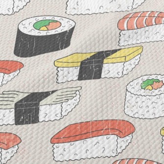 Seafood Japanese Nigiri Sushi Birdseye Piqué