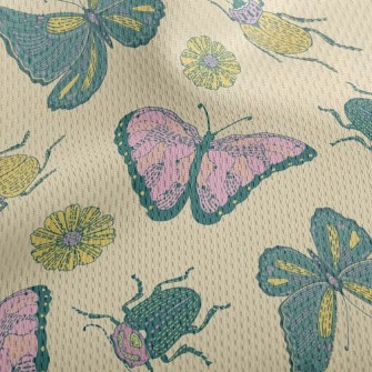 Butterfly Flower Beetle Athletic Mesh Flat Back