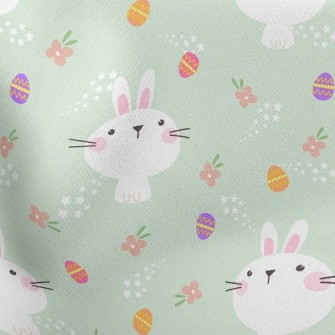 Playful White Rabbit Painted E Stretch Ponte