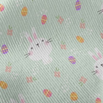 Playful White Rabbit Painted E Standard Corduroy