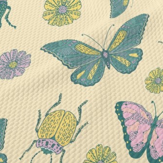 Butterfly Flower Beetle Birdseye Piqué