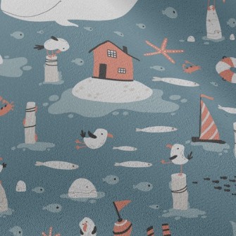 White Whale And Little Seagull Chiffon