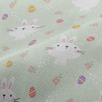 Playful White Rabbit Painted E Performance Linen