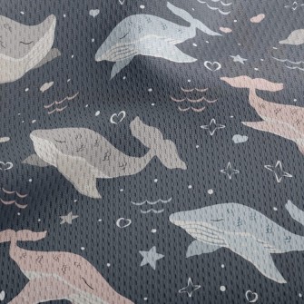 Huge Whale Athletic Mesh Flat Back