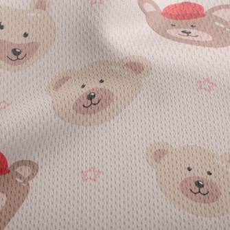 Sports Hat Bear Athletic Mesh Flat Back