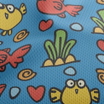 Surprised Bicolor Fish Athletic Mesh Flat Back