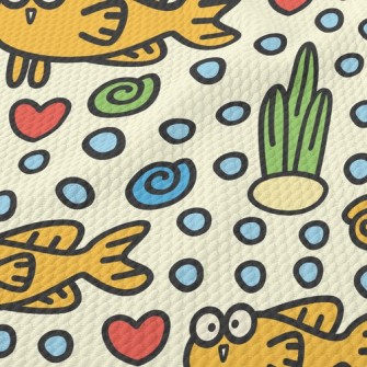Funny Little Fish With Big Eye Birdseye Piqué