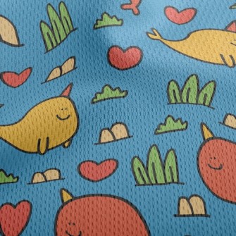 Cartoon Rare Fat Fish Athletic Mesh Flat Back