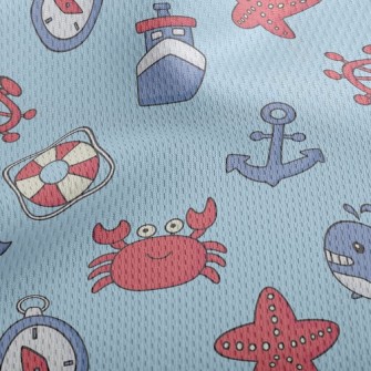 Playful Crab And Whale Athletic Mesh Flat Back