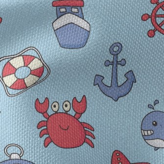 Playful Crab And Whale Waterproof Canvas