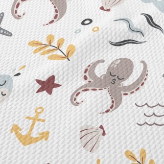 Funny Pouty Octopus Birdseye Piqué