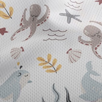 Funny Pouty Octopus Athletic Mesh Flat Back