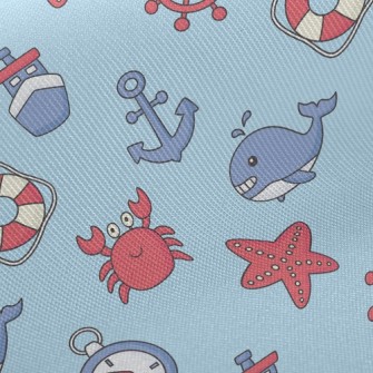 Playful Crab And Whale Twill