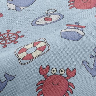 Playful Crab And Whale Performance Linen