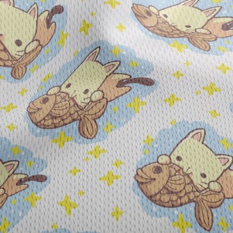 Cats Love To Eat Taiyaki Athletic Mesh Flat Back
