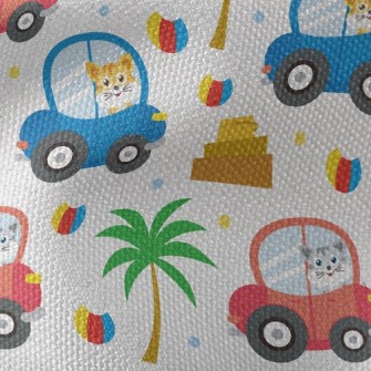 Cat Goes For A Drive Waterproof Canvas