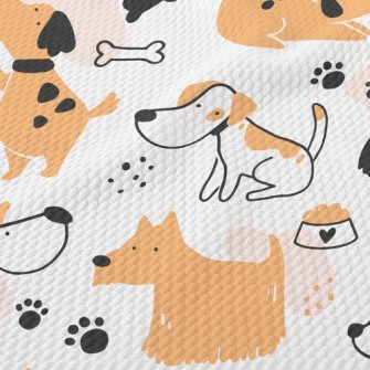 Cute And Lively Dog Birdseye Piqué