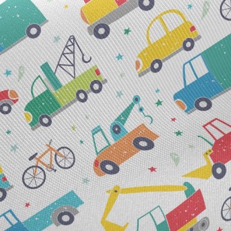 Colorful Land And Sea Transpor Twill