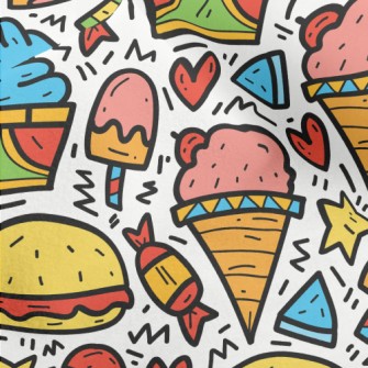 Cartoon Colorful Ice Cream Micro Fleece