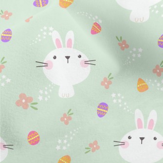 Playful White Rabbit Painted E Micro Fleece