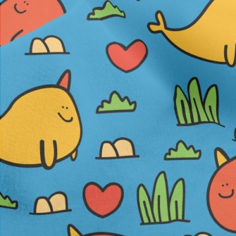 Cartoon Rare Fat Fish Micro Fleece