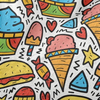 Cartoon Colorful Ice Cream Minky