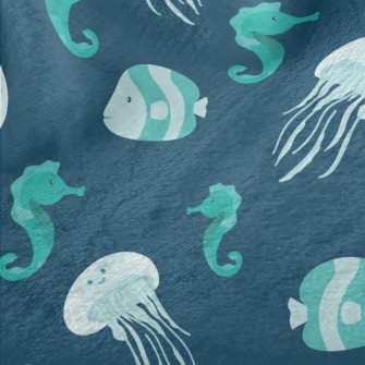 Cute Jellyfish Seahorse Fish Minky