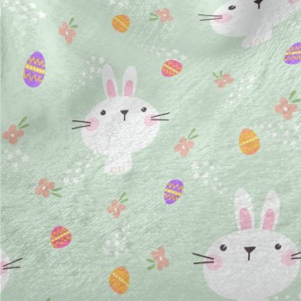 Playful White Rabbit Painted E Minky