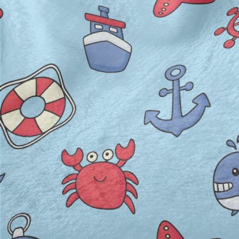 Playful Crab And Whale Minky