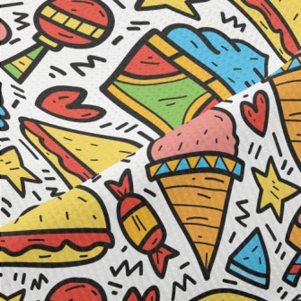 Cartoon Colorful Ice Cream Piqué