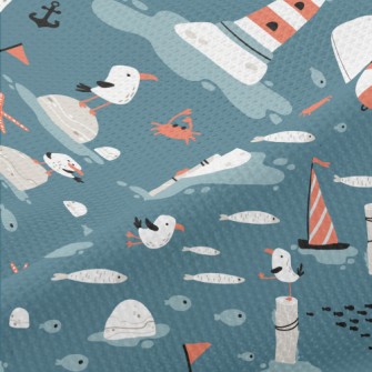 White Whale And Little Seagull Piqué