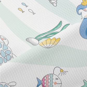 Mermaid Princess And Sea Creat Piqué