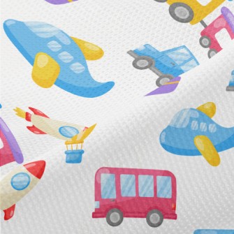 Fun And Colorful Transportatio Piqué