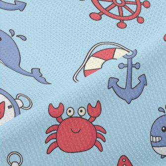 Playful Crab And Whale Piqué