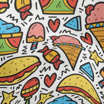 Cartoon Colorful Ice Cream Lightweight Performance Linen