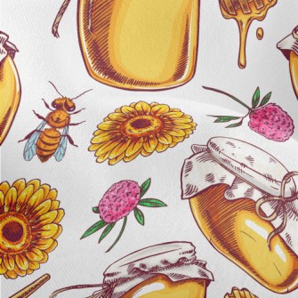Bees Collecting Honey Lightweight Performance Linen