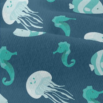 Cute Jellyfish Seahorse Fish Modern Jersey